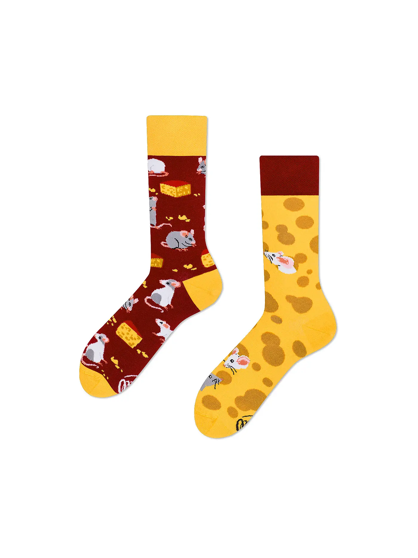 MANY MORNINGS | Damen Socken MOUSE AND CHEESE gelb | 